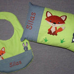 Stickdatei - Fuchs mit Hase Kissen und Laetzchen SET ITH - Sewando