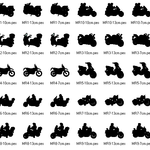 Stickdatei - Motorrad Motorroller Silhouetten - Sewando