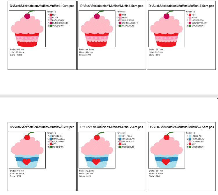 Muffin Kuchen Stickdatei - Sewando