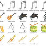 Musikinstrumente Minis Stickdatei - Sewando
