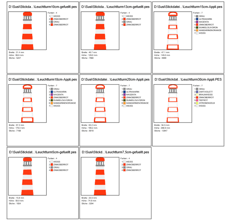 Leuchtturm Stickdatei - Sewando