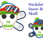 Snow Board Skull Stickdatei - Sewando