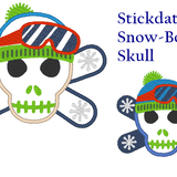 Snow Board Skull Stickdatei - Sewando