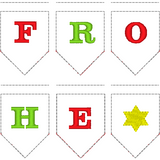 Stickdatei - Mini-Wimpelkette "Frohe Weihnachten"