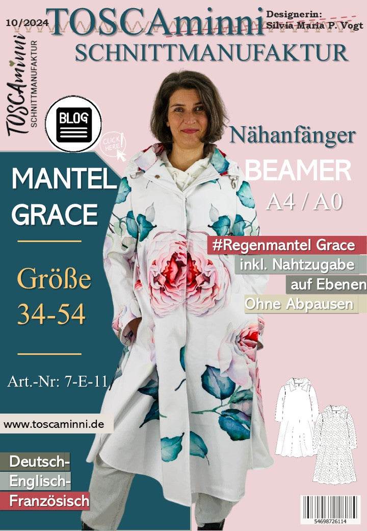 Schnittmuster Damenmantel Grace G. 34-54 - Sewando