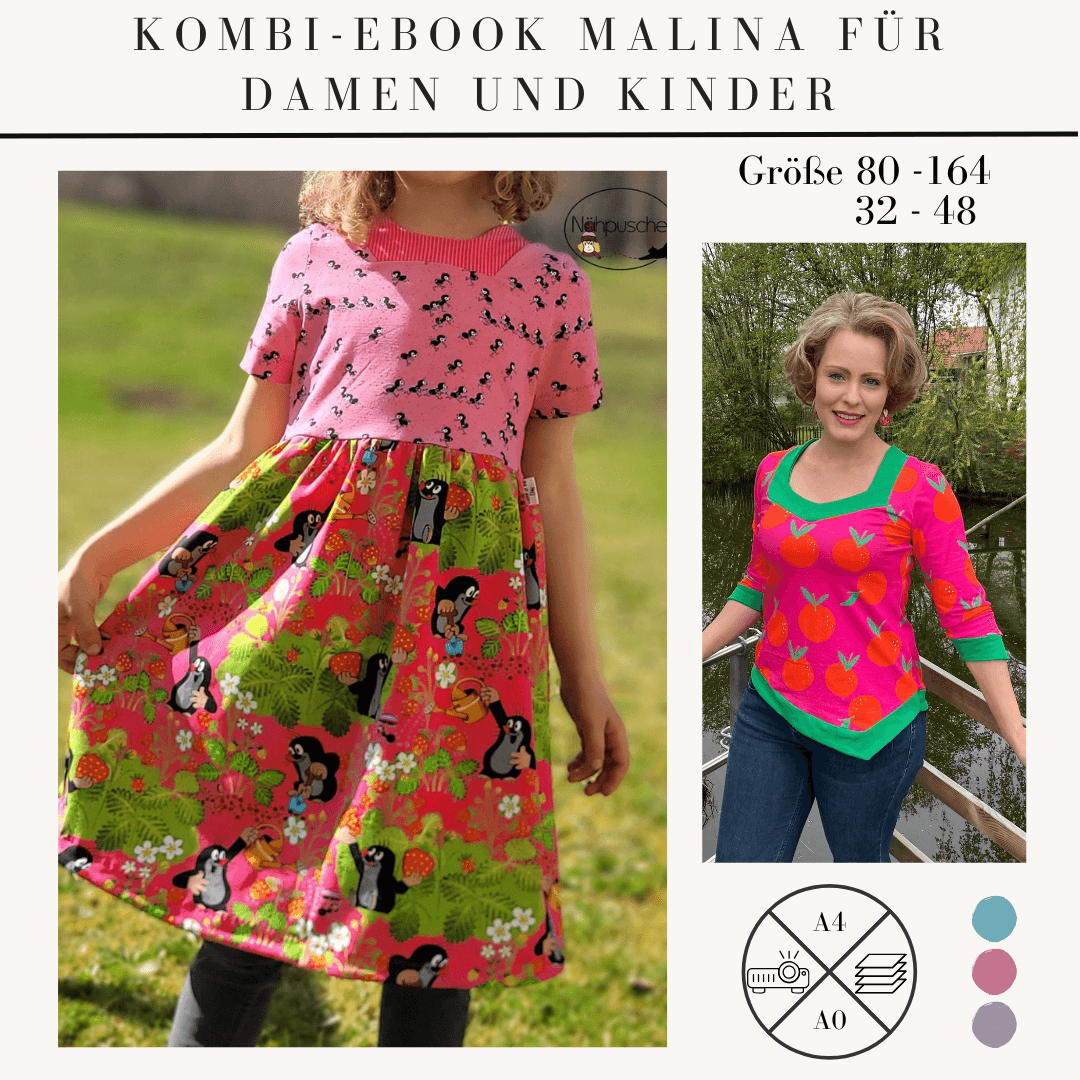 Kombi-Set: Malina – Schnittmuster für Mädchen (80-164) & Damen (32-48) - Sewando