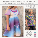 Kombi-Set: Malina – Schnittmuster für Mädchen & Damen mit Ärmel-Add-on für kreative Nähprojekte - Sewando