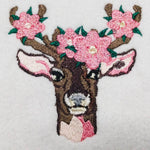 Hirsch Stickdatei, floraler Hirschkopf mit Blumengeweih für deine Stickmaschine - Sewando
