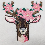 Hirsch Stickdatei, floraler Hirschkopf mit Blumengeweih für deine Stickmaschine - Sewando