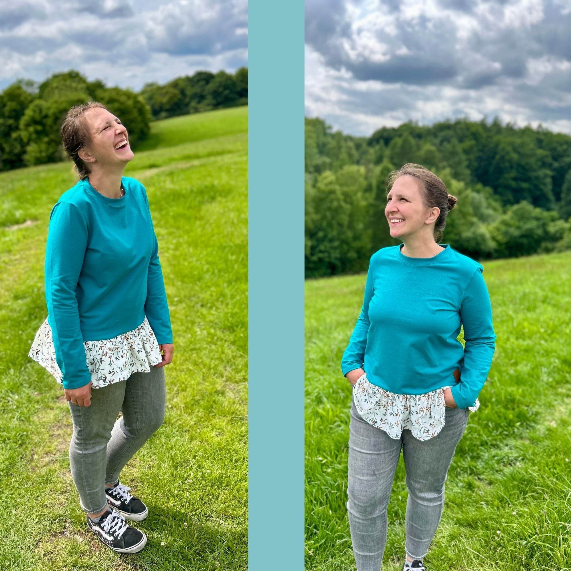 Sparpaket Schnittmuster Kelda Kapuzenpulli für Mädchen und Damen Gr 98- 134 und 32–48 - Sewando