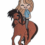 Mädchen auf Pferd Stickdatei – voller Abenteuerlust für deine Stickmaschine - Sewando