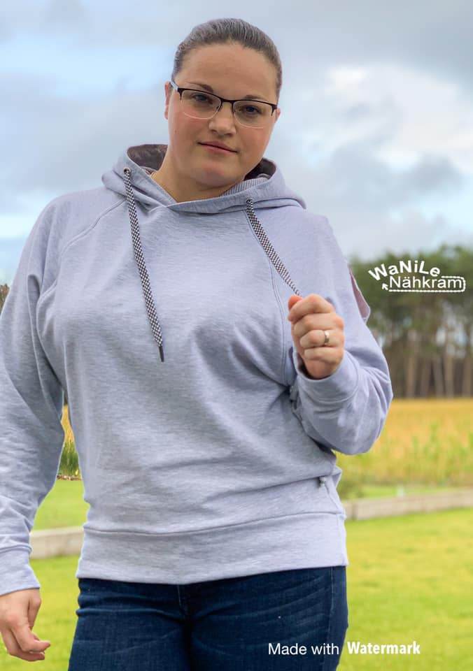 Schnittmuster Oversize Hoodie LIDO Gr. 34-52 : - Sewando