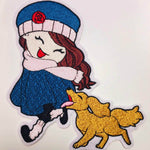 Mädchen Stickdatei – Winterliches Motiv mit Hund und ganz viel Herz - Sewando