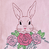 Stickdatei Hase mit Blumen Set 929 Doodle Lineare Art - Sewando