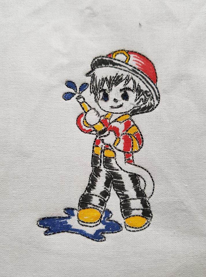 Feuerwehrmann Stickdatei – Ausmalmotiv für Kinder & kreative Regentage - Sewando