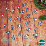 Adventskalenderzahlen mit Mützchen | SVG, DXF & PNG Plotterdatei, Laserdatei - Sewando