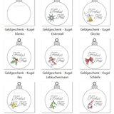 Stickdatei - Geldgeschenk Christbaumkugeln - Sewando