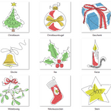 Stickdatei - Single Line Set "Weihnachten" (9 Dateien)