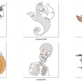 Stickdatei-Set - Single Line "Halloween" 10x10 cm