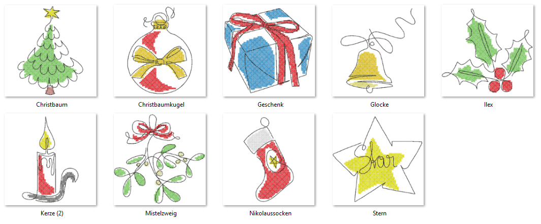 Schokoladen-Hüllen in 4 Größen (Single Line X-Mas) - Sewando