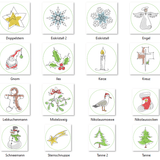 Stickdatei - Untersetzer Single Line Advent (24 Dateien) - Sewando