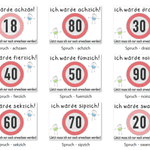 Stickdatei - Verkehrsschilder-Sprüche zum Geburtstag - Sewando