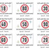 Stickdatei - Verkehrsschilder-Sprüche zum Geburtstag - Sewando