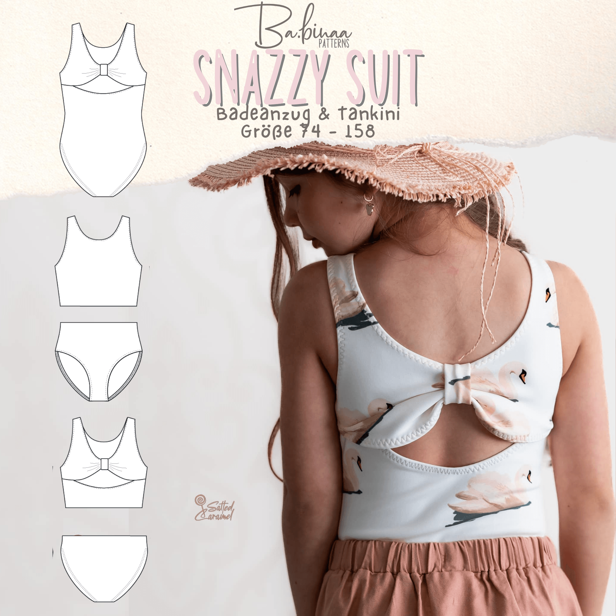 Snazzy Suit Badeanzug & Tankini PDF Schnittmuster / eBook Gr. 74-158 - Sewando