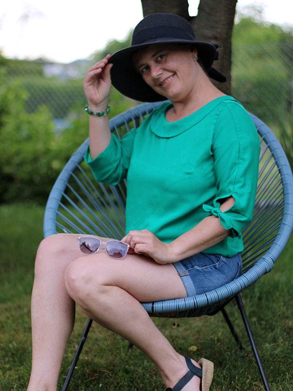 Schnittmuster BECCA - Bluse, Kleid mit Kragenvariationen, verschiedenen Ärmeln Gr. 34-54 - Sewando