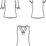 Schnittmuster BECCA - Bluse, Kleid mit Kragenvariationen, verschiedenen Ärmeln Gr. 34-54 - Sewando