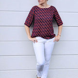 Schnittmuster BECCA - Bluse, Kleid mit Kragenvariationen, verschiedenen Ärmeln Gr. 34-54 - Sewando