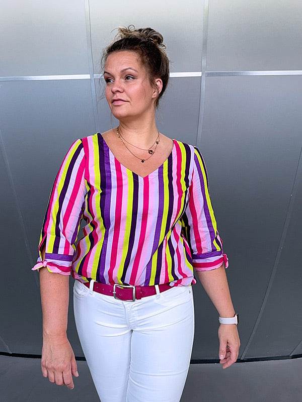 Schnittmuster BECCA - Bluse, Kleid mit Kragenvariationen, verschiedenen Ärmeln Gr. 34-54 - Sewando