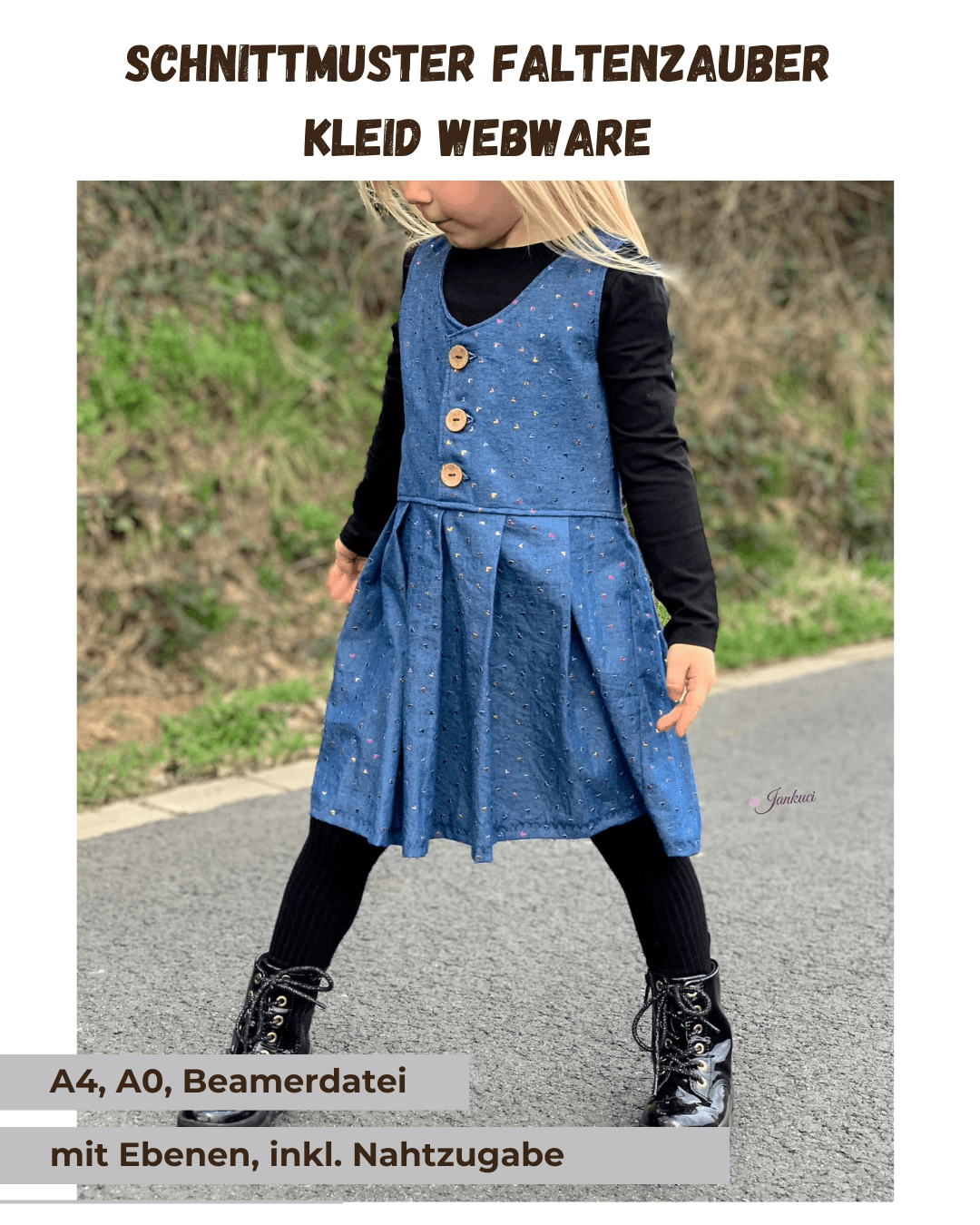 Schnittmuster Faltenglanz für Webware - Kleid | PDF-Download | Größen 86-152 - Sewando