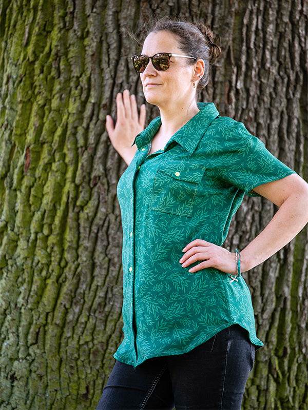 Schnittmuster Caro - Hemdbluse, Kleid mit leicht überschnittenen Schultern Gr. 34-54 - Sewando