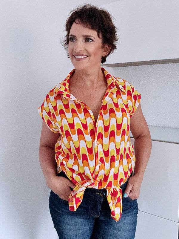Schnittmuster Caro - Hemdbluse, Kleid mit leicht überschnittenen Schultern Gr. 34-54 - Sewando