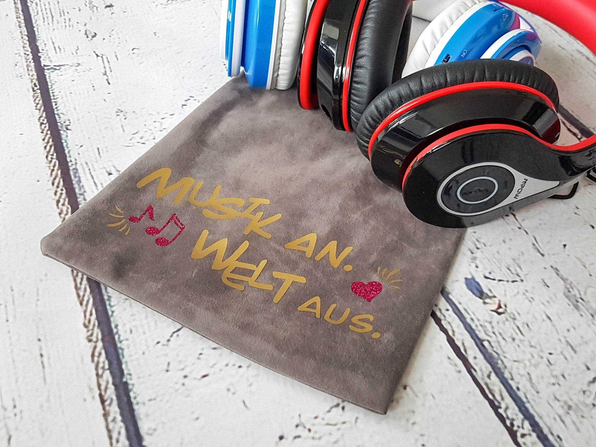 Musik an, Welt aus | SVG, DXF, PNG Plotterdatei, Laserdatei - Sewando