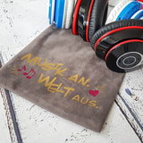 Musik an, Welt aus | SVG, DXF, PNG Plotterdatei, Laserdatei - Sewando