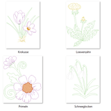 Stickdatei - 8 Bestecktaschen Blumenmeer - Sewando