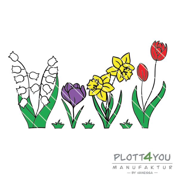 Blumenwiese | SVG, DXF, PNG Plotterdatei, Laserdatei - Sewando
