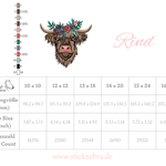 Highland Rind mit Blumenkranz – Stickdatei für deine Stickmaschine - Sewando