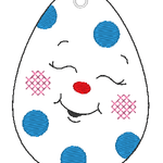 Stickdatei - 6 Ostereier mit Gesicht (ITH und Doodle) - Sewando