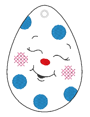 Stickdatei - 6 Ostereier mit Gesicht (ITH und Doodle) - Sewando