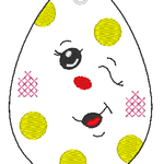 Stickdatei - 6 Ostereier mit Gesicht (ITH und Doodle) - Sewando