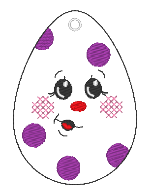 Stickdatei - 6 Ostereier mit Gesicht (ITH und Doodle) - Sewando