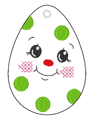 Stickdatei - 6 Ostereier mit Gesicht (ITH und Doodle) - Sewando