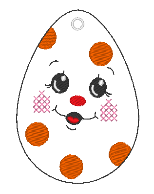 Stickdatei - 6 Ostereier mit Gesicht (ITH und Doodle) - Sewando