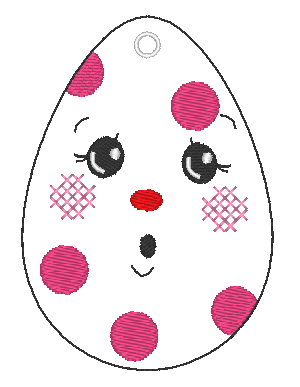 Stickdatei - 6 Ostereier mit Gesicht (ITH und Doodle) - Sewando