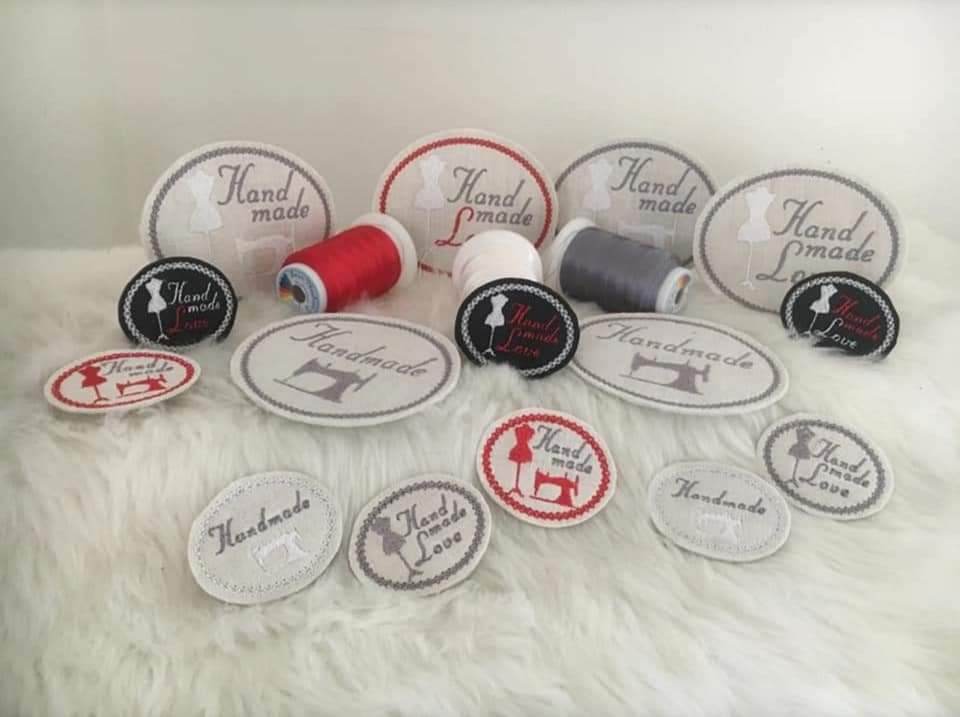 Stickdatei Labels Set 9 Designs in zwei Größen * Alle in 10x10 und kleiner * Handmade - Sewando