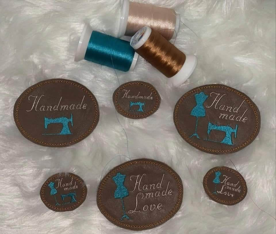 Stickdatei Labels Set 9 Designs in zwei Größen * Alle in 10x10 und kleiner * Handmade - Sewando