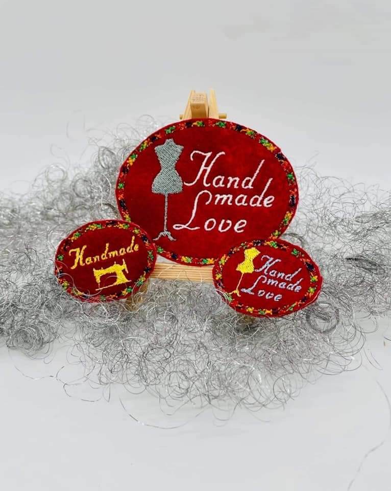 Stickdatei Labels Set 9 Designs in zwei Größen * Alle in 10x10 und kleiner * Handmade - Sewando